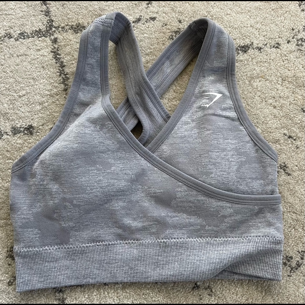 gymshark OG grey camo sports bra